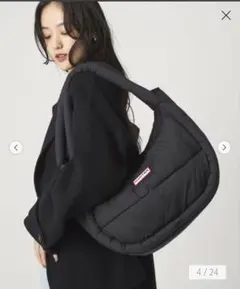 HUNTER ブラックトートバッグ