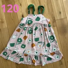 moimoln モイモルン 総柄　ワンピース　120 花柄　フリル　ストレッチのサムネイル
