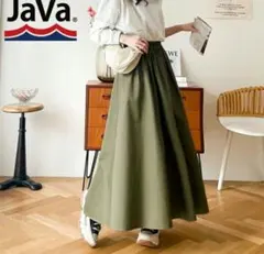 【未使用】タグ付き JaVa フレアスカート カーキのサムネイル