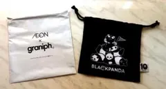 イオン ブラックパンダ 巾着ポーチ