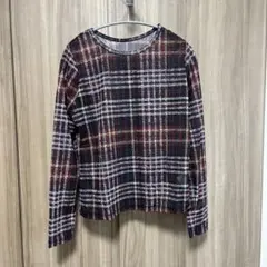 Ray BEAMS チェック柄 シアープリント クルーネックTのサムネイル