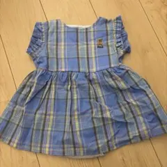 【POLOBCS/リンク】チェックOPロンパース　petit mainのサムネイル