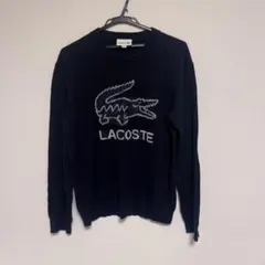 LACOSTE ネイビー ロゴ入りセーター　Lサイズ