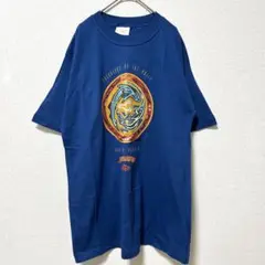 【良品】BARRAMUNDI ゆったり半袖Tシャツ　ブルー　ビッグロゴ　M
