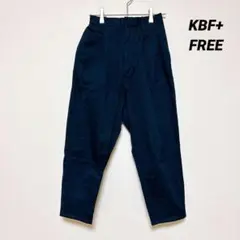 KBF+ テーパードパンツ カジュアルパンツ ネイビー ウエストゴム