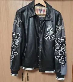 AVIREX VALLAD VARSITY LEATHER JACKET S - メルカリ