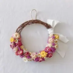 ドライフラワー　リース　ハーフリース