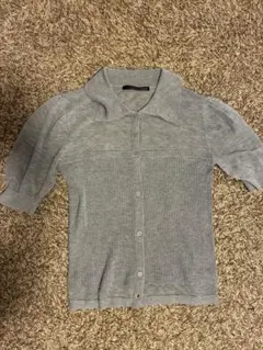 新品 未使用 Heather サマーニット シースルー 半袖 トップス 襟付き