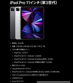 iPad Pro 11インチ (第3世代) 128GB シルバー