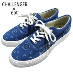 極美品 CHALLENGER × ept バンダナ柄 ブルー スニーカーのサムネイル