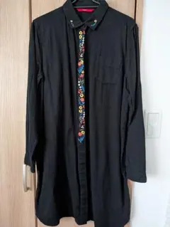 graniph 花柄刺繍 長袖チュニック 黒のサムネイル
