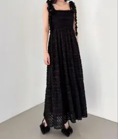 Heather ジャガードフリルキャミワンピース