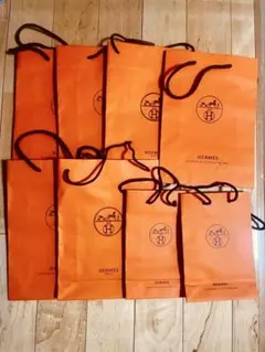 HERMES ショップ袋 8枚セット オレンジ