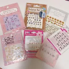 ネイルシール7点セット しずくネイル pa ストーン パールなど