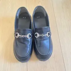 黒ローファー 21.0cm シルバー金具