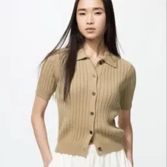 UNIQLO ベージュ 半袖ニット L
