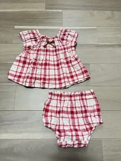 セットアップ♡赤白チェック柄 ベビー服 セット