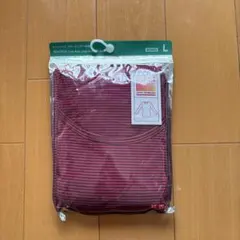 ヒートテッククルーネックTシャツ(長袖)＊L＊ピンク×紫の細ボーダー＊ユニクロ