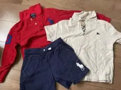 バーバーリー、ラルフポロシャツ2枚とショートパンツのセット