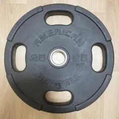 アメリカンバーベルオリンピックラバープレート25kg1枚①