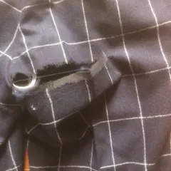 『服飾関係者様』ネイビー チェック柄 スラックス 破れあり ボリオリドーヴァー