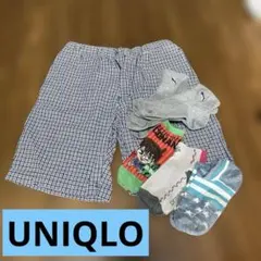 UNIQLO チェック柄 半ズボン 140 キッズ　短パン　靴下5足　まとめ売り