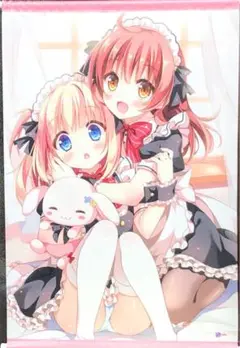 軸中心派 ぱんのみみ B2 タペストリー てん&ここあ メイド服 美少女 23