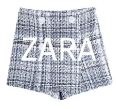 ZARAツイード調 チェック柄 テクスチャー　ショートパンツ　Mのサムネイル