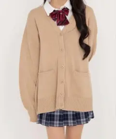 WEGOスクールカーディガン ベージュ Vネック