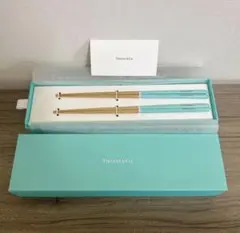 【新品未使用】ティファニー　夫婦箸 TIFFANY&Co ティファニー夫婦箸 箱入り ティファニーノベルティ 希少