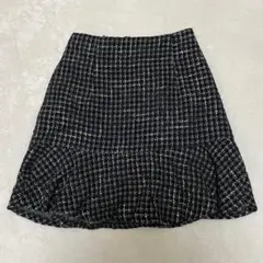 INGNI ミニスカート フレアスカート チェック ブラック バックチャック