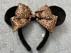週末セール　ミニー　ヒョウ柄　レオパード　リボン　カチューシャ