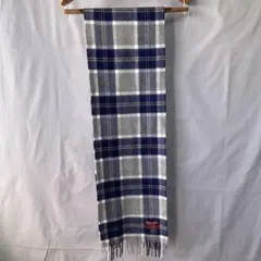 JOSHUA ELLIS ジョシュアエリス ウールマフラー英国製ネイビーチェック