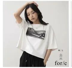 for/c フォトプリントTシャツ USAコットン ホワイト　Mサイズ