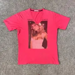 00s y2k セクシーギャル Vネック Tシャツ ピンク お兄 エロ グランジ 