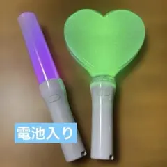 【美品】推し活　ペンライト2本セット ハート型とストレート型