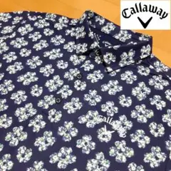 キャロウェイ ゴルフウェア 半袖ポロシャツ LLサイズ 総柄 花柄
