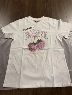 GANNI ガニー ラズベリープリント Tシャツ ホワイトのサムネイル