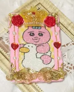 【硬質27】トレカケース 個性派 ピンク 赤 王冠 薔薇 天使