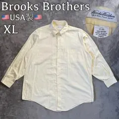 ブルックスブラザーズ 長袖シャツ USA製 黄色 オックスフォード BD XL