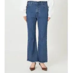 【極美品】Spick&Span 5 1/2 ベルラインフレイデニム 28 フレアのサムネイル