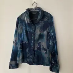 イルサントル　￼パーティ　カラオケ　光沢のあるブルー、ネイビー系　ジャケット