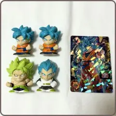 ドラゴンボール　ミニソフビ　ミニフィギュア　カード　孫悟空　ベジータ　ブロリー