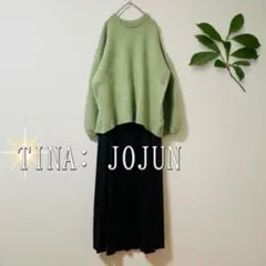 TINA: JOJUN クルーネックニットセーター 長袖（M）グリーン
