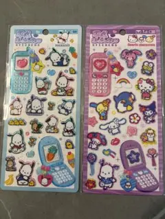 平成はっぴーフォン　シール　サンリオ　ポチャッコ　ウサハナ　タキシードサム