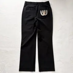 極美品★MU SPORTS ゴルフパンツ セミフレア 猫刺繍 ロゴ 日本製 Lのサムネイル
