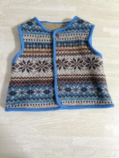 ノルディック柄　ベビーベスト　リバーシブル　70センチ