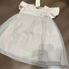 プティマイン　キラキラチュールワンピース80センチ　ピンク