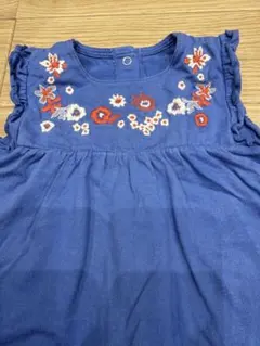 PETIT BATEAU 花柄刺繍 ノースリーブトップス 74cmのサムネイル