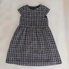 新品未使用品　１３０cm　タルティーヌエショコラ 半袖ワンピース ネイビー系